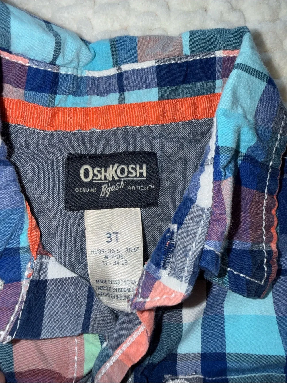 OshKosh B'gosh Plaid Button-Down Shirt - Blue, Red & Aqua